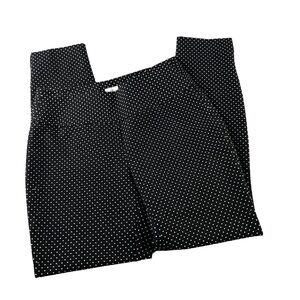 Cabi Black White Polkadot Taper Leg Trousers Style 5175 Rayon with Stretch